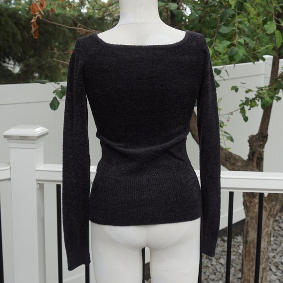 Y2K bebe Black fitted Fleece Sweater - Picture 4 of 5